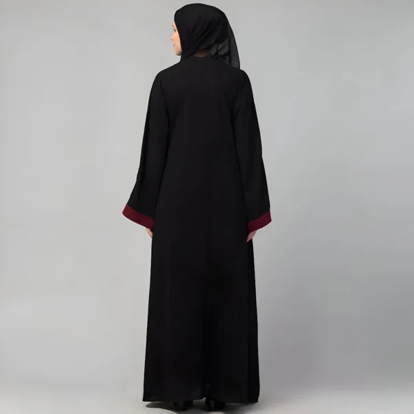 Black shrug abaya for women with long shrug design