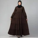 multi tiered abaya full flare umbrella gown design