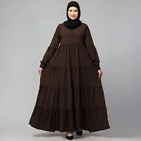 multi tiered abaya full flare umbrella gown design