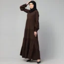 multi tiered abaya full flare umbrella gown design
