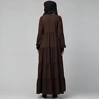 multi tiered abaya full flare umbrella gown design