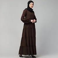 multi tiered abaya full flare umbrella gown design