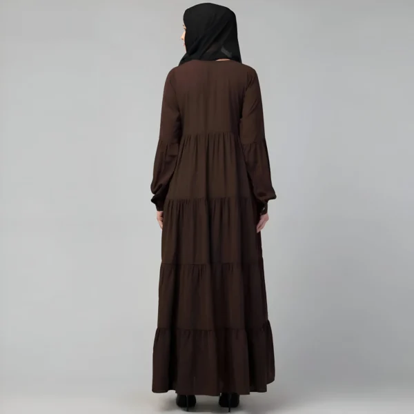 multi tiered abaya full flare umbrella gown design