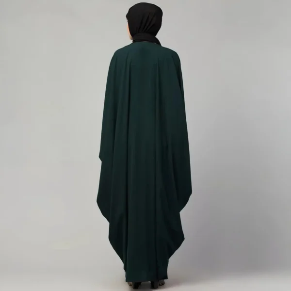 Black front open free size kaftan abaya with piping – modern casual everyday wear