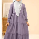 Amira Kids Frill Abaya for Girls Tiered A-Line Frock Abaya in Nida (5 to 14 Years)