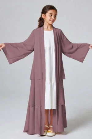 Kimono Abaya for Kids  full length front view