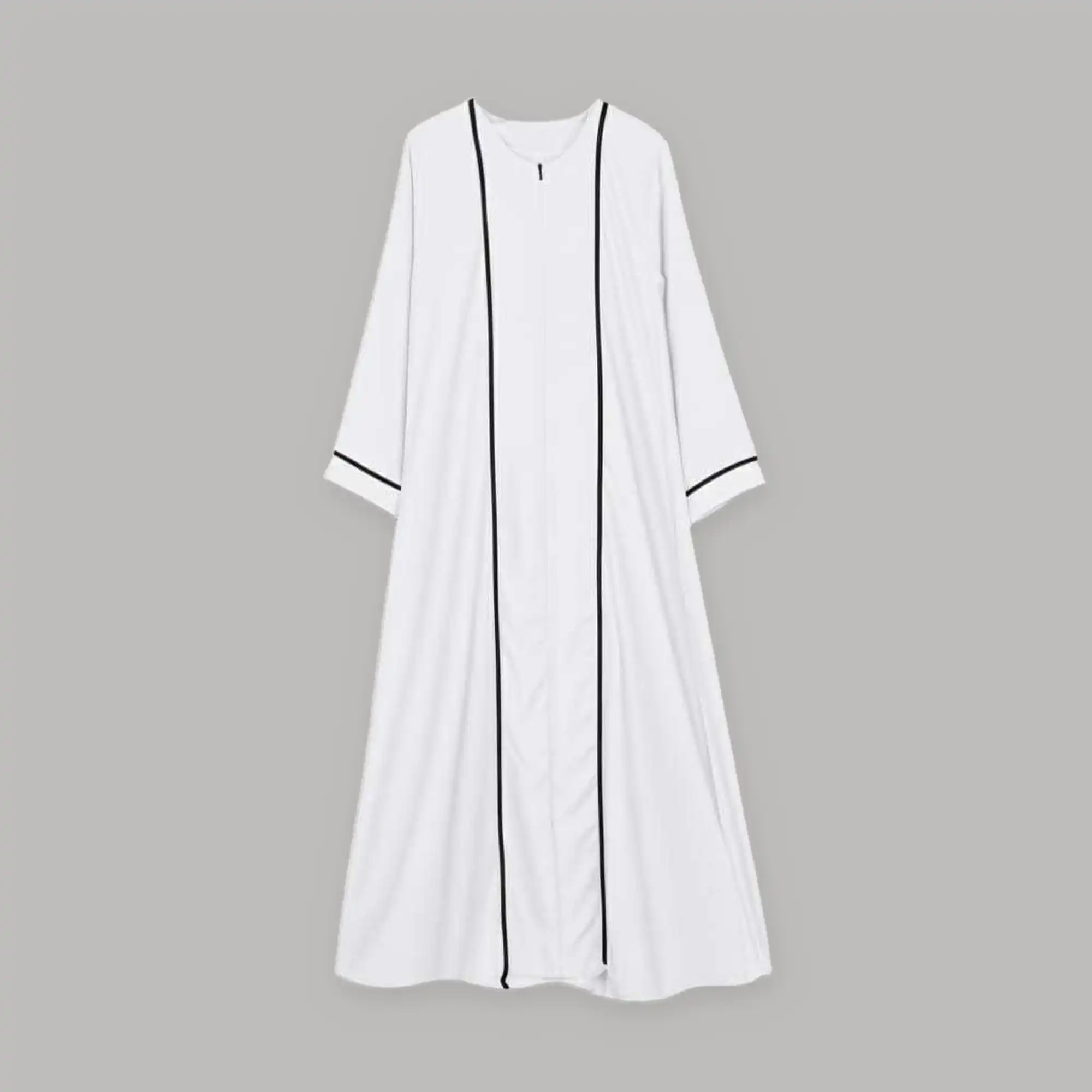 Yumna Kids Abaya for Girls Front Zip ALine Abaya with Piping Detail (5 to 14 Years)