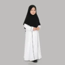 Yumna Kids Abaya for Girls - Front Zip A-Line Abaya with Piping Detail (5 to 14 Years)