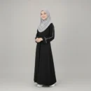 Black Abaya for Girls - full length front view