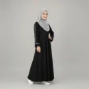 Black Abaya for Girls - Nida Matte fabric close up