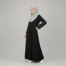 Black Abaya for Girls - finished stitching and hem detail
