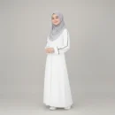 White Abaya for Girls - full length front view