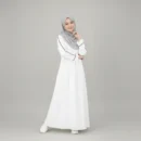 White Abaya for Girls - Nida Matte fabric close up