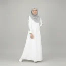 White Abaya for Girls - finished stitching and hem detail