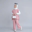 3 Piece Kids Abaya Set - finished stitching and hem detail