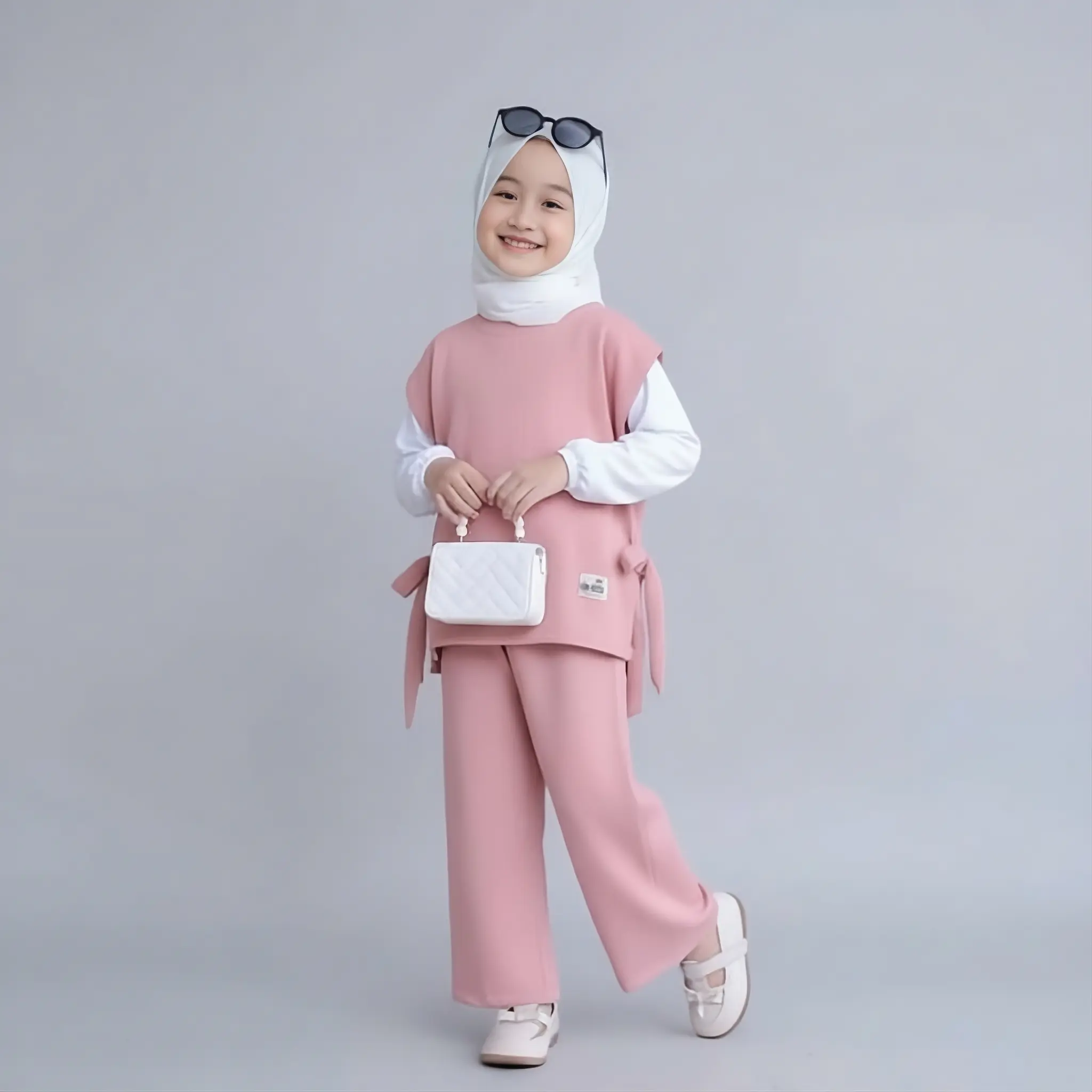 3 Piece Kids Abaya Set finished stitching and hem detail