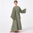Kids Abaya with Belt - styling and drape detail