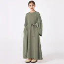 Kids Abaya with Belt - finished stitching and hem detail