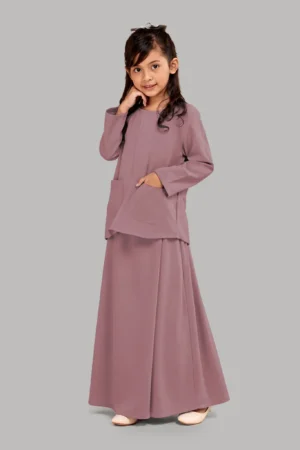 Kids Abaya with Pockets - full length front view