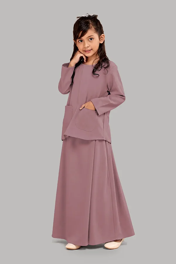 Kids Abaya with Pockets - full length front view