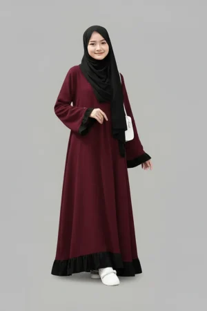 Layered Abaya - full length front view