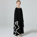 Black Cape Abaya for Kids - styling and drape detail