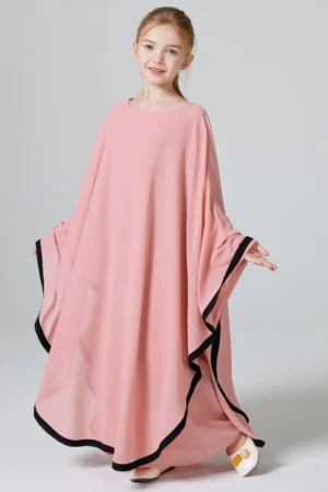 Kids Cape Abaya - full length front view
