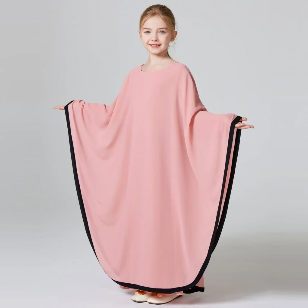 Kids Cape Abaya finished stitching and hem detail Kids Cape Abaya finished stitching and hem detail