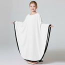White Cape Abaya for Kids - full length front view