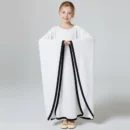 White Cape Abaya for Kids - Nida Matte fabric close up