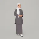 Kids Abaya with Buttons - finished stitching and hem detail