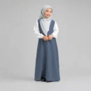 Dual Color Abaya for Kids - full length front view