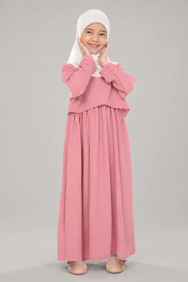 2 Piece Kids Abaya - finished stitching and hem detail