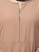 Khaki layered shoulder umbrella abaya elasticated cuffs