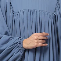 Balloon Sleeve Maxi Abaya in Denim Blue color, photo 5