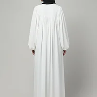 Balloon Sleeve Maxi Abaya in White color, photo 2