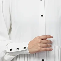 Frill Front Open Abaya with Long Cuffs in White color, photo 3