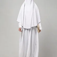 2 Piece Khimar Abaya Prayer Set in White color