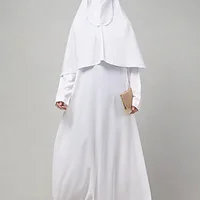 3 Piece Khimar Abaya Set with Nose Piece in White color
