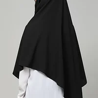 Single Layer Khimar Niqab in Black color, photo 2