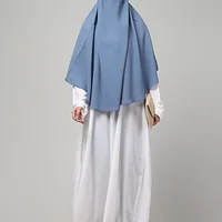 Single Layer Khimar Niqab in Denim Blue color, photo 5