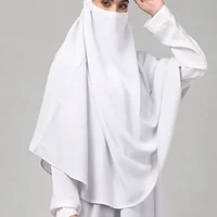Single Layer Khimar Niqab in White color