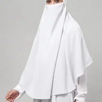 Single Layer Khimar Niqab in White color, photo 4