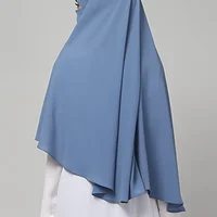 Khimar with Round Bottom Nose Piece in Denim Blue color, photo 2