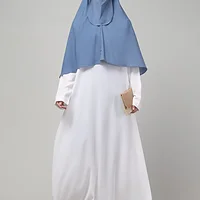 Khimar with Round Bottom Nose Piece in Denim Blue color, photo 5
