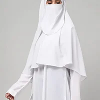 Khimar with Round Bottom Nose Piece in White color, photo 4