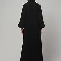 Dual Color Abaya with Waist Belt in Khaki Black color, photo 2
