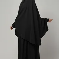3 Piece Jilbab Burqa Set with Khimar and Nose Piece in Black color, photo 2
