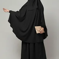 3 Piece Jilbab Burqa Set with Khimar and Nose Piece in Black color, photo 3