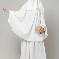 3 Piece Jilbab Burqa Set with Khimar and Nose Piece in White color, photo 2
